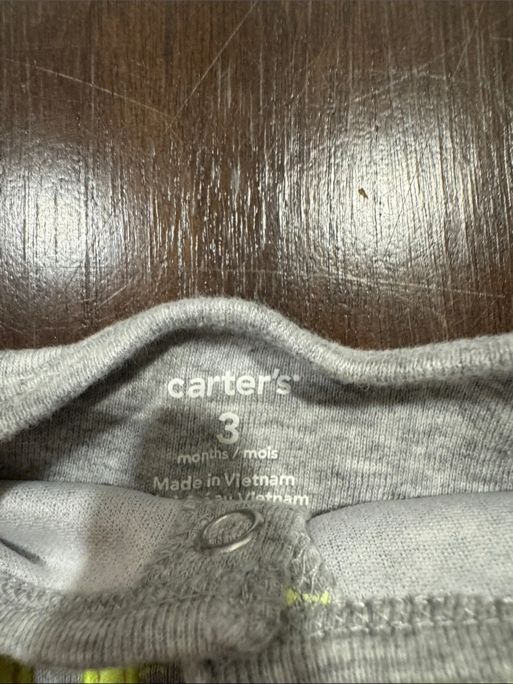 Carter's Gray Romper with Yellow & Blue Monkey Applique